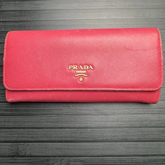 Prada Two Tone Saffiano Wallet - Picture 1 of 9